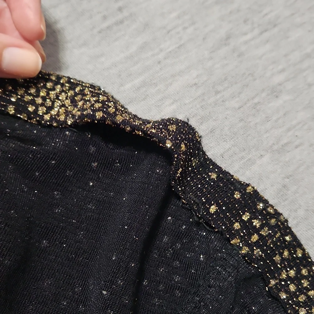 Vintage Sparkly Mini Little Black Party Spaghetti Strap Tank Dress - Picture 11 of 11